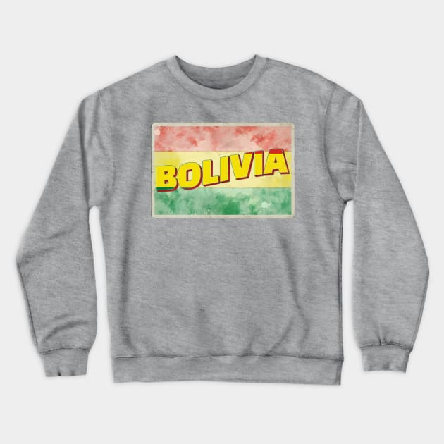 Bolivia Vintage style retro souvenir Crewneck Sweatshirt by DesignerPropo